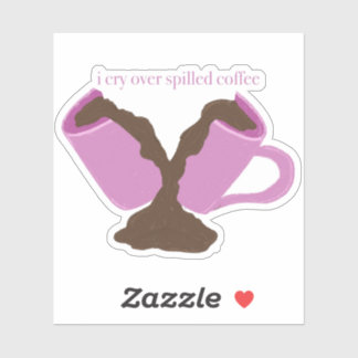 Grappig Gebroken Mok Decal voor koffieliefhebbers Sticker