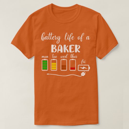 Grappig gebruik van de batterij voor het baken van t-shirt (Design voorkant)