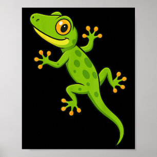 Grappig Gecko Hagedis Dierenvriend Jongens Meisjes Poster