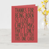 Grappig gecombineerd kerstfeest en verjaardag kaart (Gele Bloem)