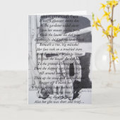 Grappig gedicht en stilleven tuin gereedschap kuns kaart (Gele Bloem)