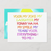 Grappig gedicht liefde met kunst ontwerp voor iede briefkaart (Voorkant / Achterkant)