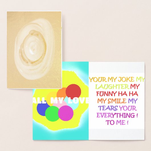 Grappig gedicht liefde met kunst ontwerp voor iede folie kaarten (Display)