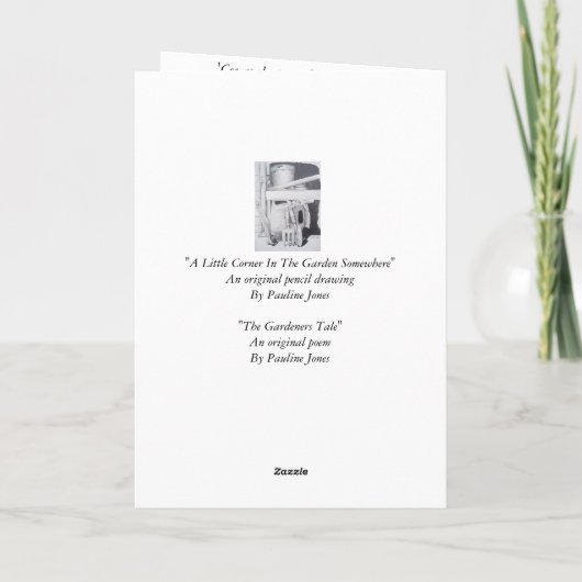 Grappig gedicht voor de tuinhulpmiddelen van het kaart (Achterkant)