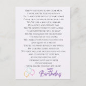 Grappig gedicht voor Moeders verjaardag Briefkaart (Voorkant)