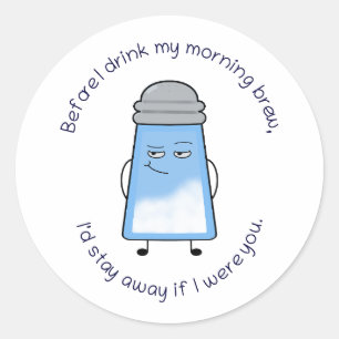 Grappig gedicht Zout Koppel Mok "Morning Brew" Ronde Sticker