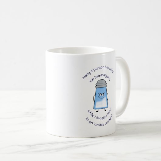 Grappig gedicht Zout Koppel Mok "Verschrikkelijk O (Voorkant rechts)