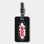 Grappig gedraaide cartoon met openingen afdrukken, bagagelabel (Voorkant verticaal)