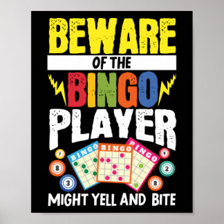 Grappig gedrag van de bingingspeler: kan goed en w poster