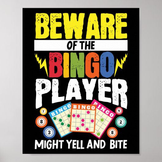Grappig gedrag van de bingingspeler: kan goed en w poster (Voorkant)