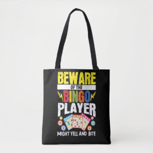 Grappig gedrag van de bingingspeler: kan goed en w tote bag