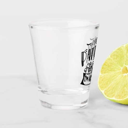 grappig geduld sarcasme word art shot glas (Links)