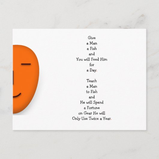 Grappig Geef een man een vis IRL LOL Citaat Humor  Briefkaart (Voorkant)