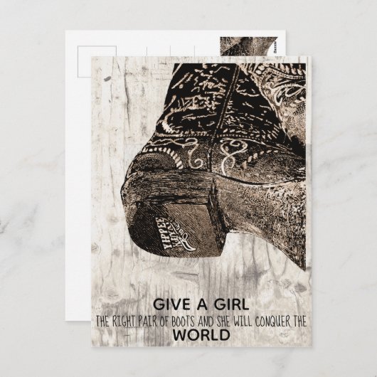Grappig Geef Een Meisje Het Juiste Paar Laarzen Br Feestdagenkaart (Voorkant / Achterkant)
