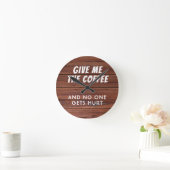 Grappig, geef me de koffee Rustic Wood Modern Ronde Klok (Huis)