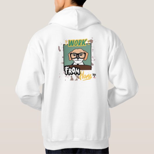 Grappig Geeky Dog Werk Van Thuis Hoodie (Achterkant)