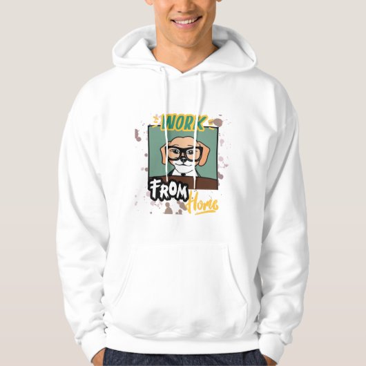 Grappig Geeky Dog Werk Van Thuis Hoodie (Voorkant)