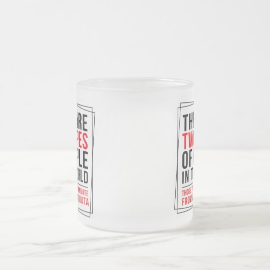 Grappig geeky, Twee soorten mensen in deze wereld  Matglas Koffiemok (Center)