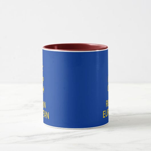 Grappig Geel Blauw Houd Calm Crown Europe Pop Art Mok (Midden)