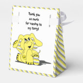 Grappig geel Chevron Gekke Olifant Party FavorBox Bedankdoosjes (Achterkant)