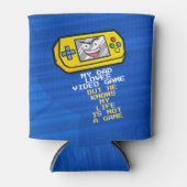 Grappig geel draagbaar spel Vaderdag groet Blikjeskoeler (Voorkant)