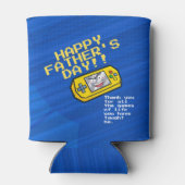 Grappig geel draagbaar spel Vaderdag groet Blikjeskoeler (Achterkant)