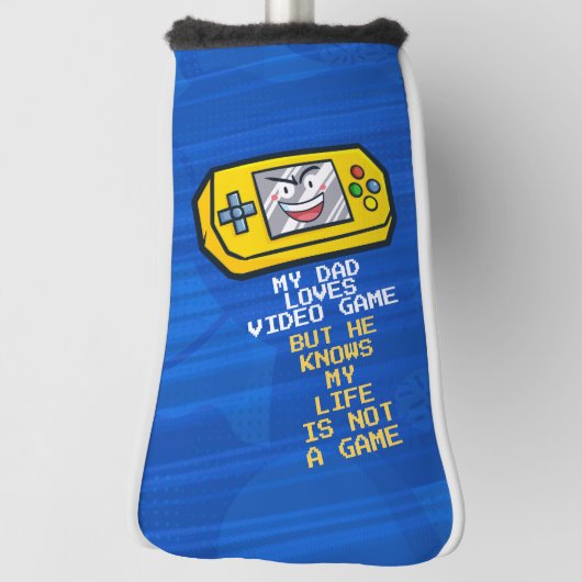 Grappig geel draagbaar spel Vaderdag groet Golfheadcover (Draai 90)