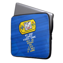 Grappig geel draagbaar Vaderdag Wenskaart Laptop Sleeve