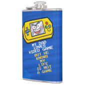 Grappig geel draagbare Vaderdag groet Heupfles (Links)