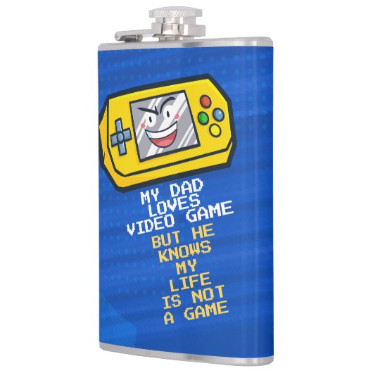 Grappig geel draagbare Vaderdag groet Heupfles (Links)