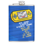 Grappig geel draagbare Vaderdag groet Heupfles (Voorkant)