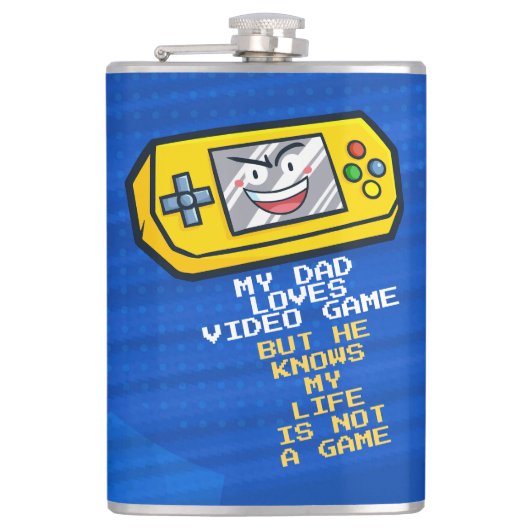 Grappig geel draagbare Vaderdag groet Heupfles (Voorkant)