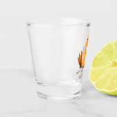 Grappig Geel Eend Shot Glas - Aangepaste tekst (Links)