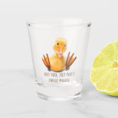 Grappig Geel Eend Shot Glas - Aangepaste tekst (Voorkant)