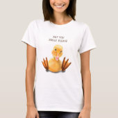 Grappig Geel Eend T-shirt met Opvallende Tekst (Voorkant)