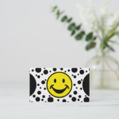 Grappig geel en Stip + je rug. en ideeën Visitekaartje (Staand voorkant)