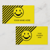 Grappig geel en strepen + je rug. en idee visitekaartje (Voorkant / Achterkant)