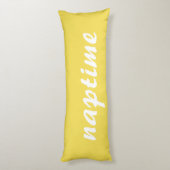 Grappig Geel en Wit Naptime Lichaamskussen (Achterkant (Verticaal))