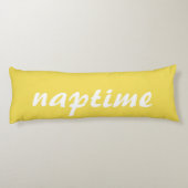 Grappig Geel en Wit Naptime Lichaamskussen (Achterkant)