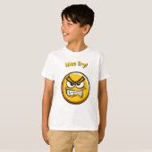 Grappig Geel Gefrustreerd Emoji Kinderen T-Shirt (Voorkant volledig)