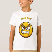 Grappig Geel Gefrustreerd Emoji Kinderen T-Shirt (Voorkant)
