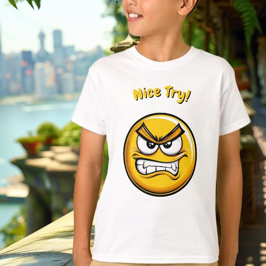 Grappig Geel Gefrustreerd Emoji Kinderen T-Shirt
