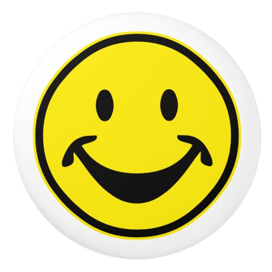 Grappig geel + je rug. en ideeën keramische knop (Voorkant)