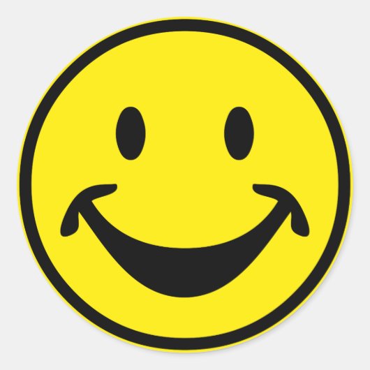 Grappig geel + je rug. en ideeën ronde sticker (Voorkant)