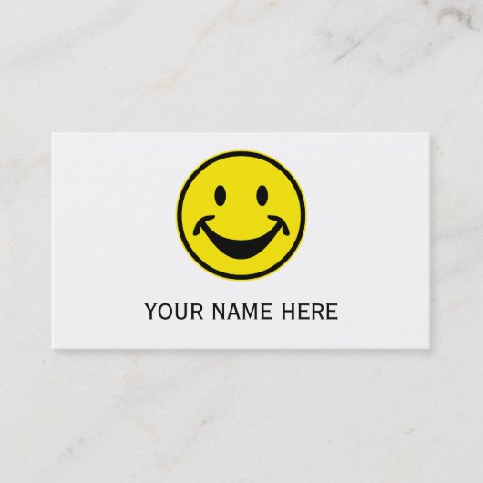 Grappig geel + je rug. en ideeën visitekaartje (Voorkant)