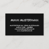 Grappig geel + je rug. en ideeën visitekaartje (Achterkant)