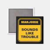 Grappig geel klinkt als problemen gepersonaliseerd magneet (Voorkant / Achterkant)