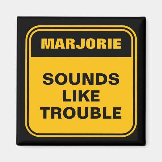 Grappig geel klinkt als problemen gepersonaliseerd magneet (Voorkant)