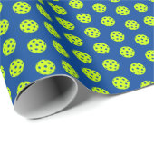 Grappig Geel Pickleball Patroon Cadeaupapier (Rol Hoek)