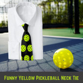Grappig geel Pickleball Stropdas